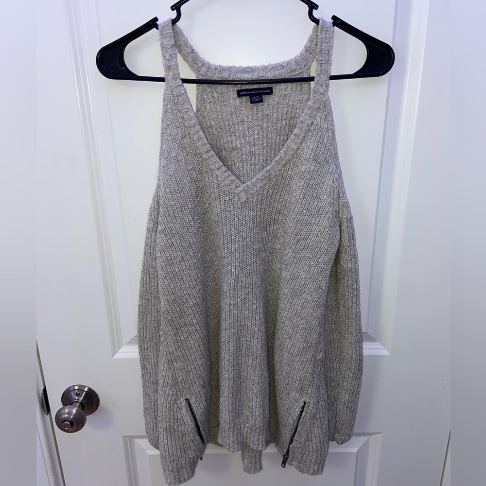 American Eagle, Medium, Gray, off the shoulder sweater